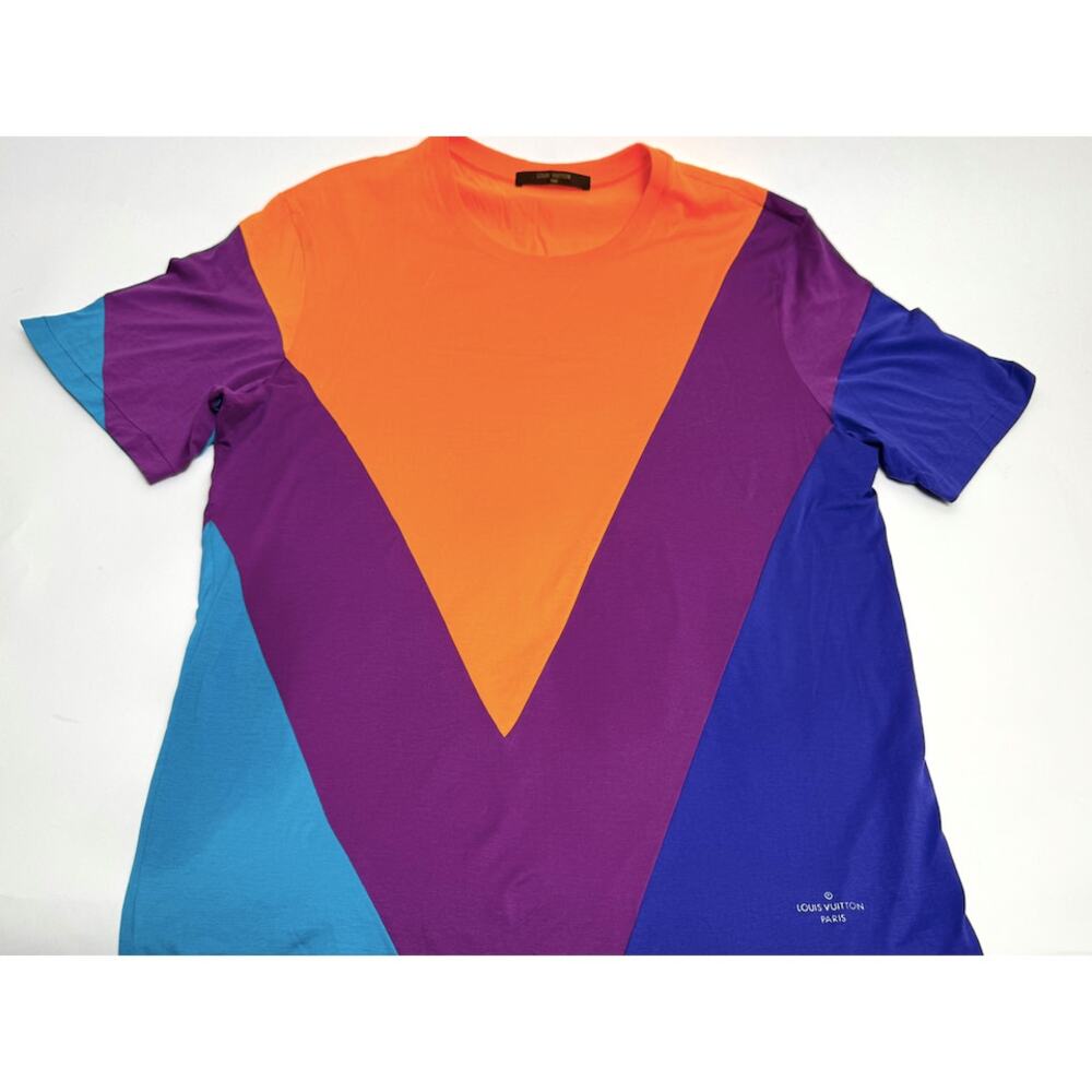 Men's Louis Vuitton LV 2013 Multicolor Colorblock Pattern T-Shirt Size XL - Picture 10 of 17